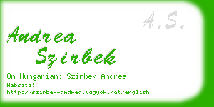 andrea szirbek business card